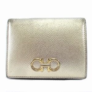 Ferragamo Gancini Compact Wallet - "Platino" BRAND NEW